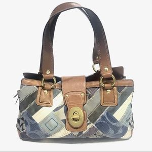 Coach Signature Denim Patchwork Jacquard Satchel